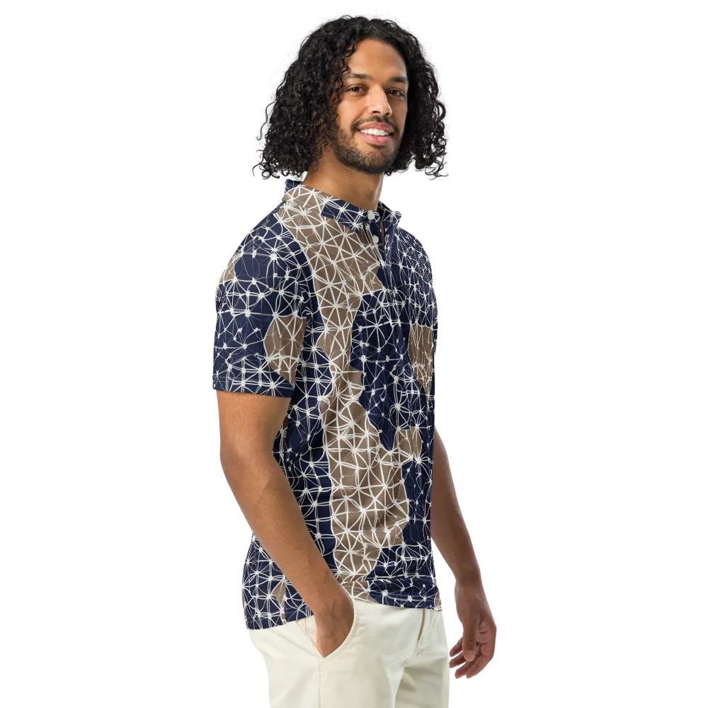 Ivory Interlace on Men's Slim Fit Polo Shirt — Right Front