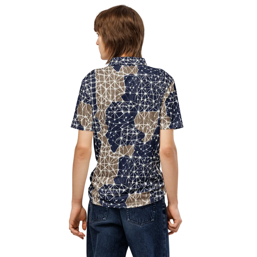 Ivory Interlace on Men's Slim Fit Polo Shirt — Back