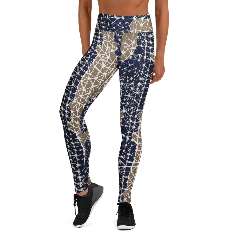 Ivory Interlace on Yoga Leggings — Front