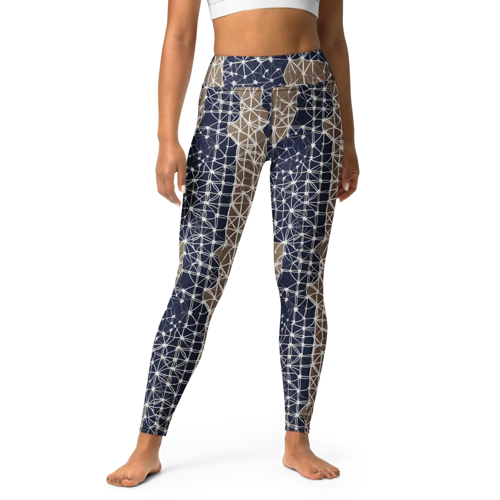 Ivory Interlace on Yoga Leggings — Front