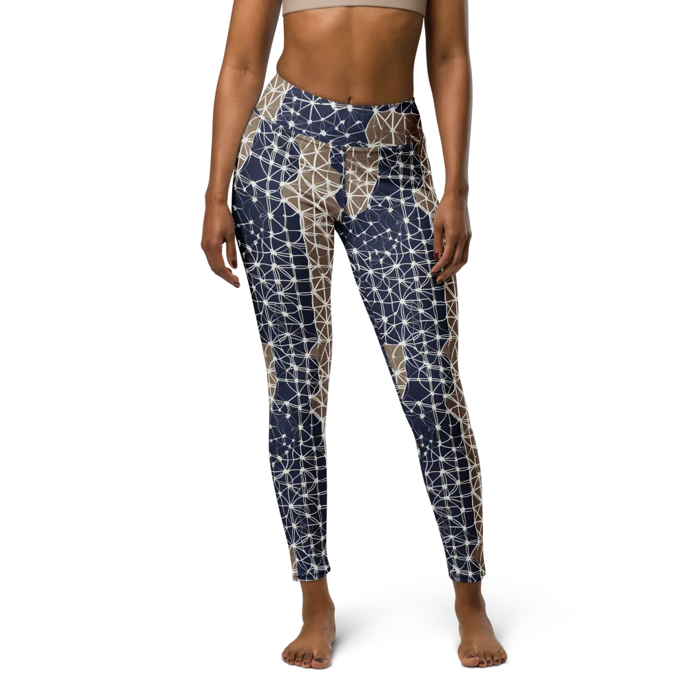 Ivory Interlace on Yoga Leggings — Front