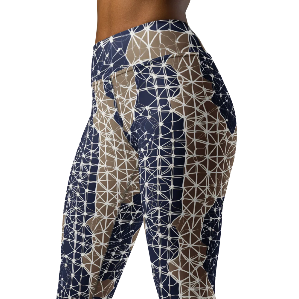 Ivory Interlace on Yoga Leggings — Left Front