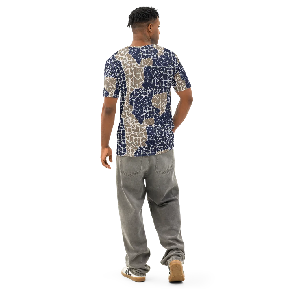 Ivory Interlace on Men's Cotton Crew Neck T-Shirt — Back