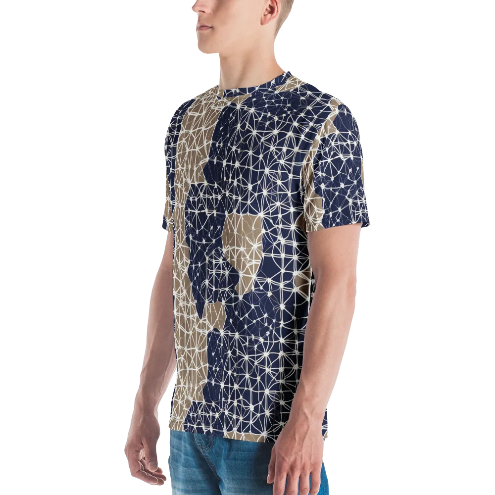 Ivory Interlace on Men's Crew Neck T-Shirt — Left