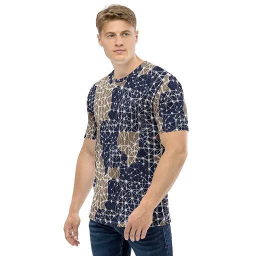 Ivory Interlace on a Men's Crew Neck T-Shirt