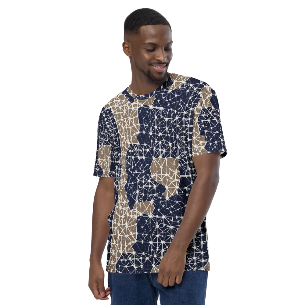 Ivory Interlace on Men's Crew Neck T-Shirt — Left