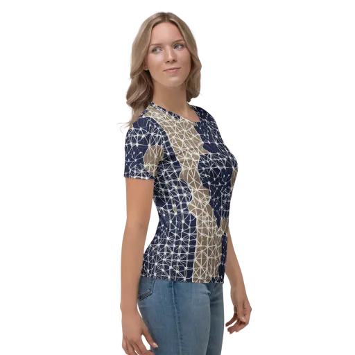 Ivory Interlace on a Women's Crew Neck T-Shirt