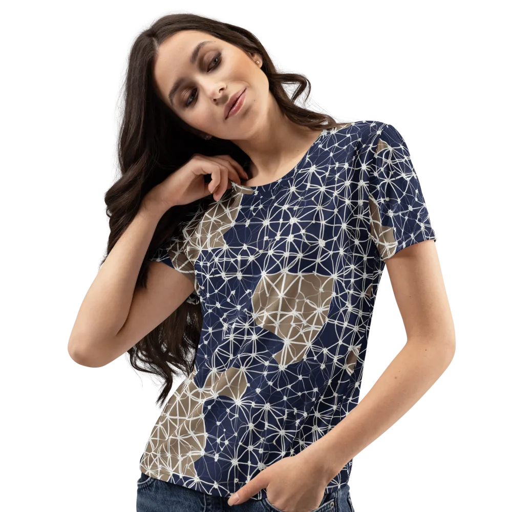 Ivory Interlace on Women's Crew Neck T-Shirt — Left Front