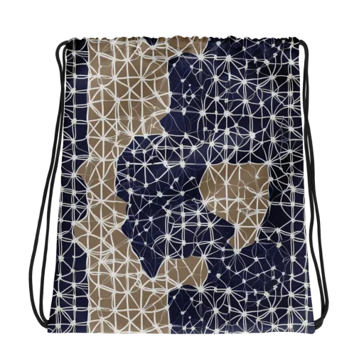 Ivory Interlace on a Drawstring Bag