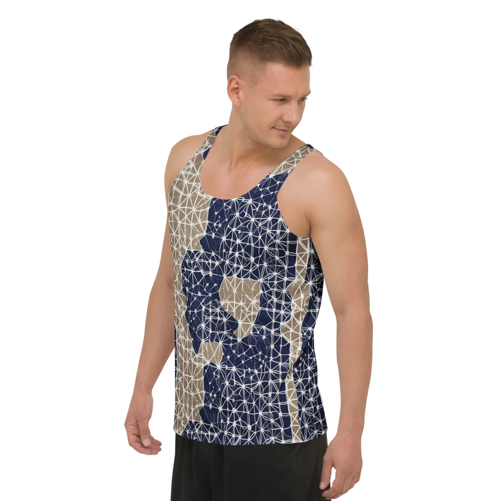 Ivory Interlace on Men's Tank Top — Left Front