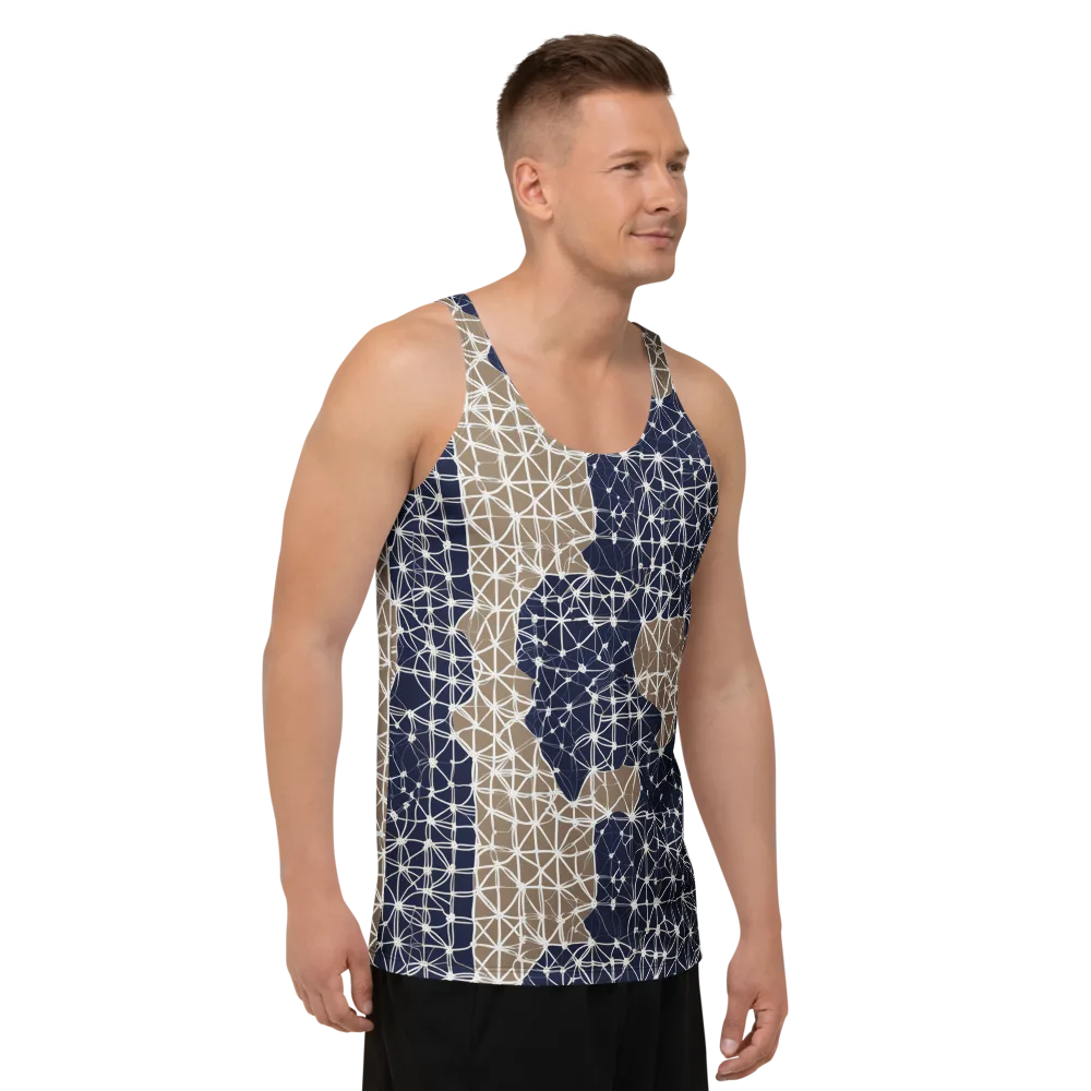 Ivory Interlace on Men's Tank Top — Right Front