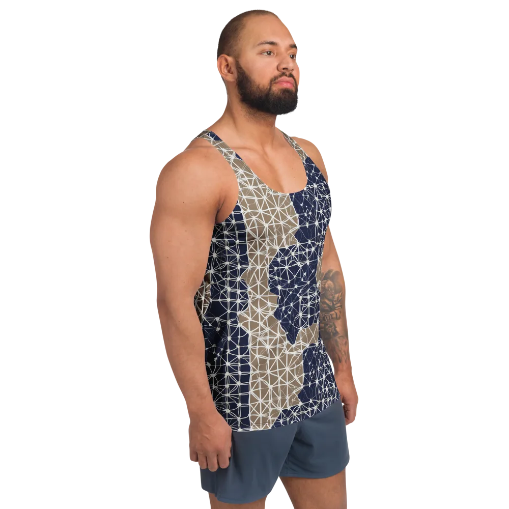 Ivory Interlace on Men's Tank Top — Right Front