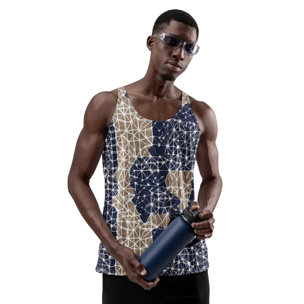 Ivory Interlace on Men's Tank Top — Front
