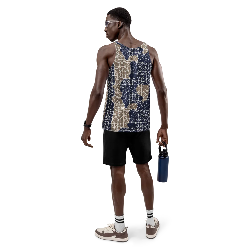 Ivory Interlace on Men's Tank Top — Back