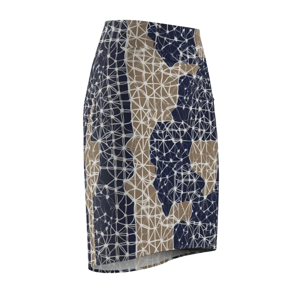 Ivory Interlace on Pencil Skirt — Front Side