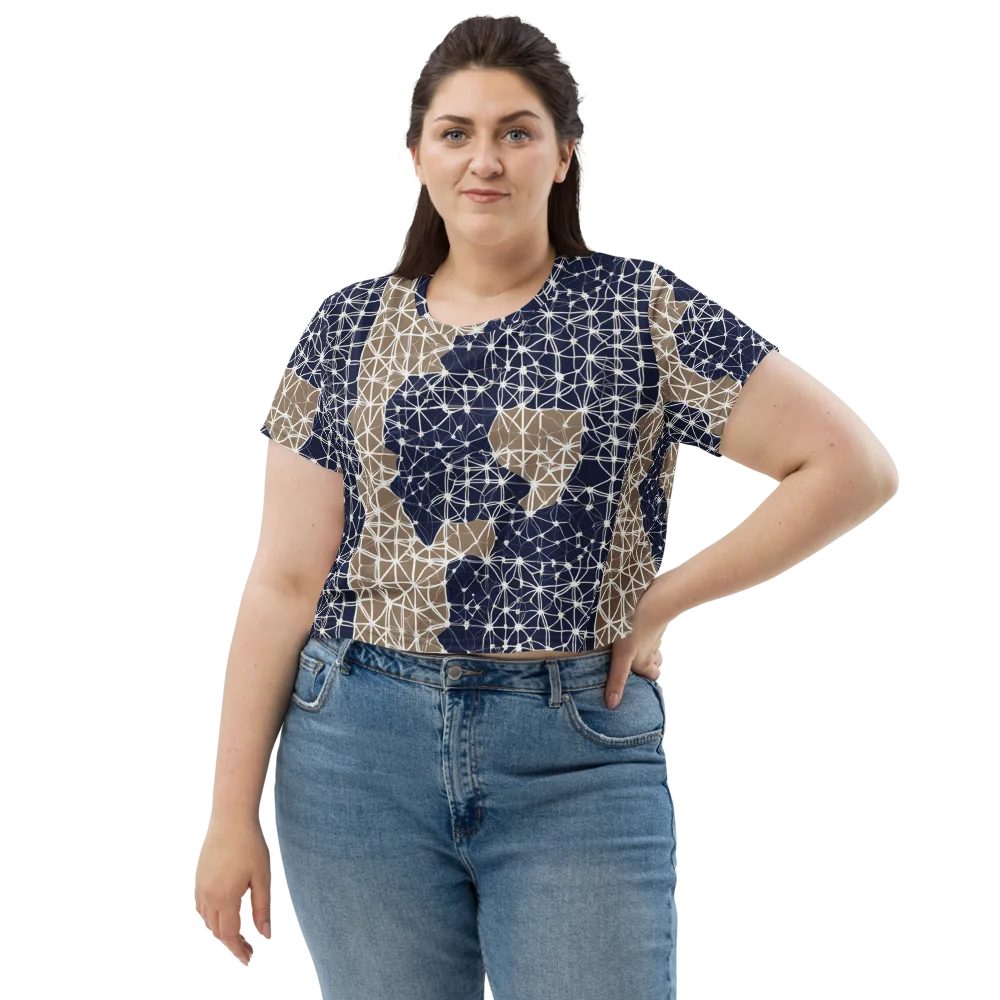 Ivory Interlace on Crop Tee — Front