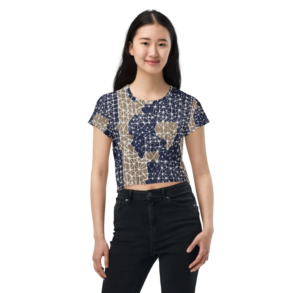 Ivory Interlace on Crop Tee — Front