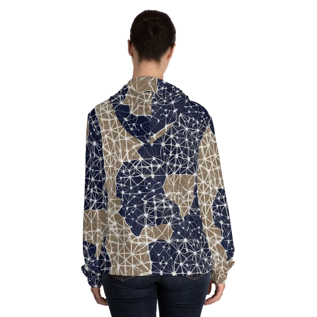 Ivory Interlace on Women's Full-Zip Hoodie — Back On Person
