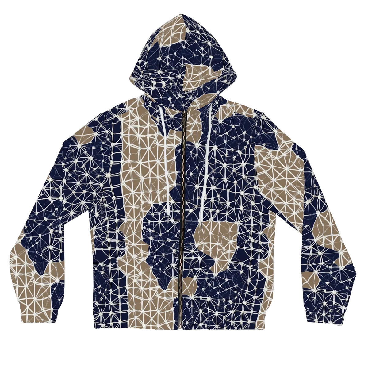 Ivory Interlace on Women's Full-Zip Hoodie — Front