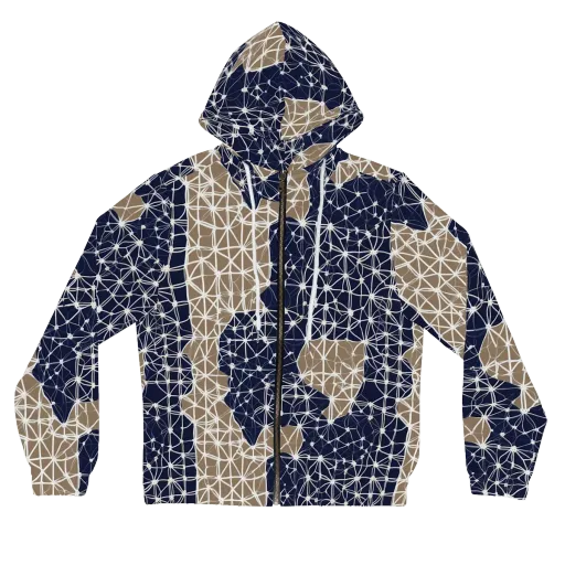 Ivory Interlace on a Women's Full-Zip Hoodie