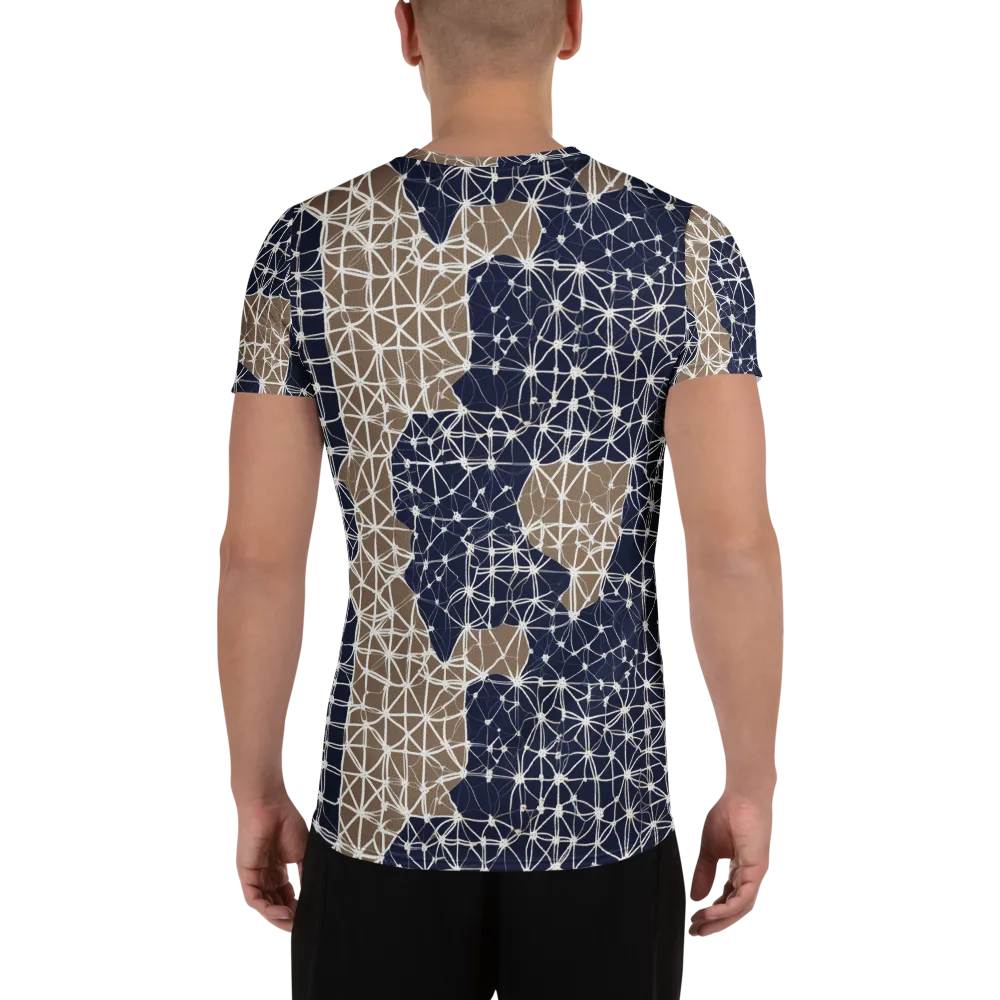Ivory Interlace on Men's Athletic T-Shirt — Back