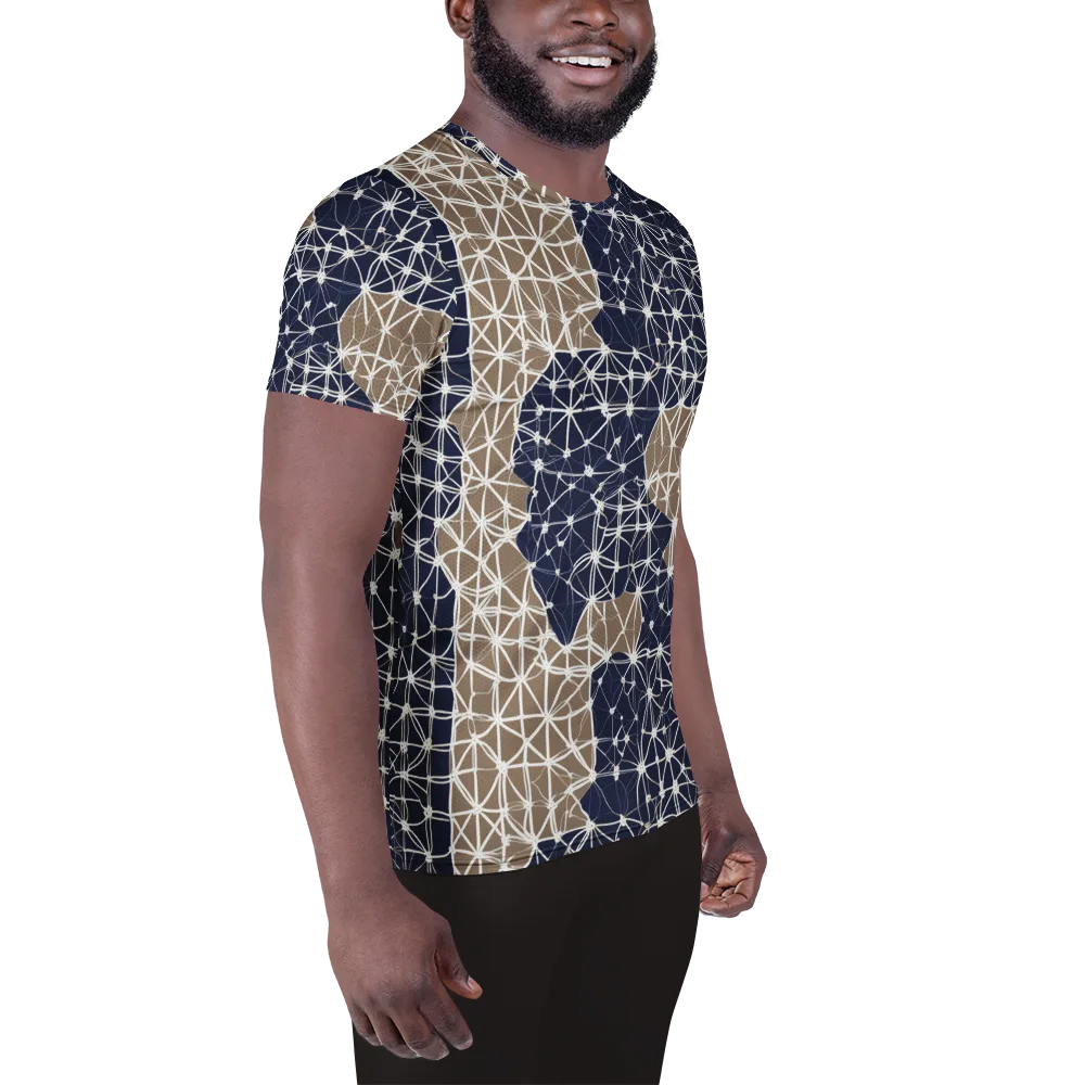 Ivory Interlace on Men's Athletic T-Shirt — Right