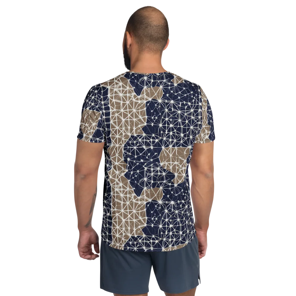 Ivory Interlace on Men's Athletic T-Shirt — Back