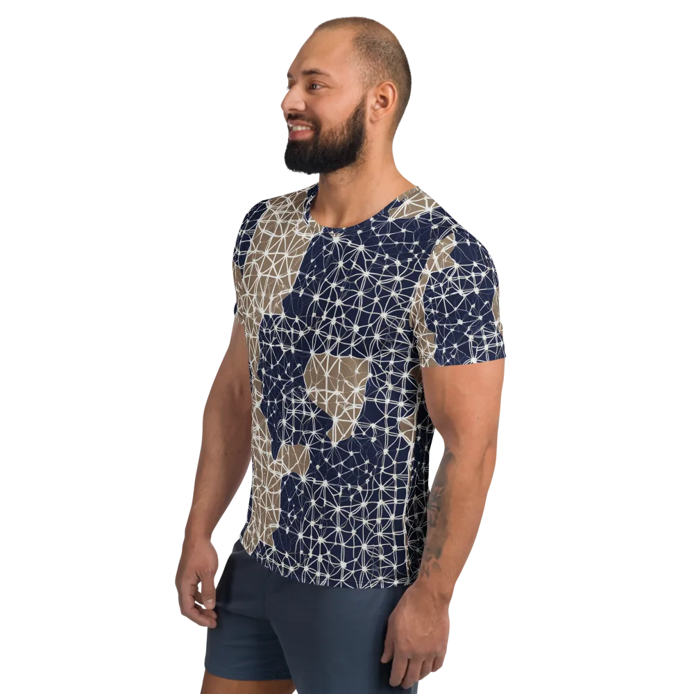 Ivory Interlace on Men's Athletic T-Shirt — Left