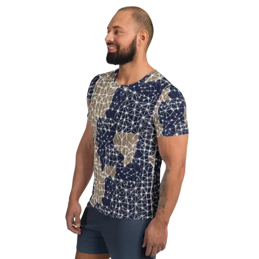 Ivory Interlace on a Men's Athletic T-Shirt
