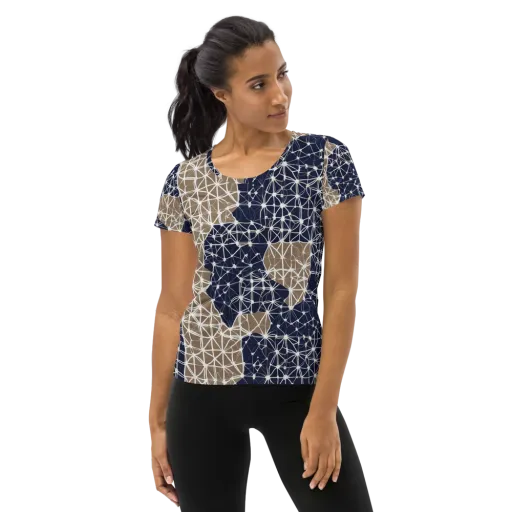 Ivory Interlace on a Women's Athletic T-Shirt