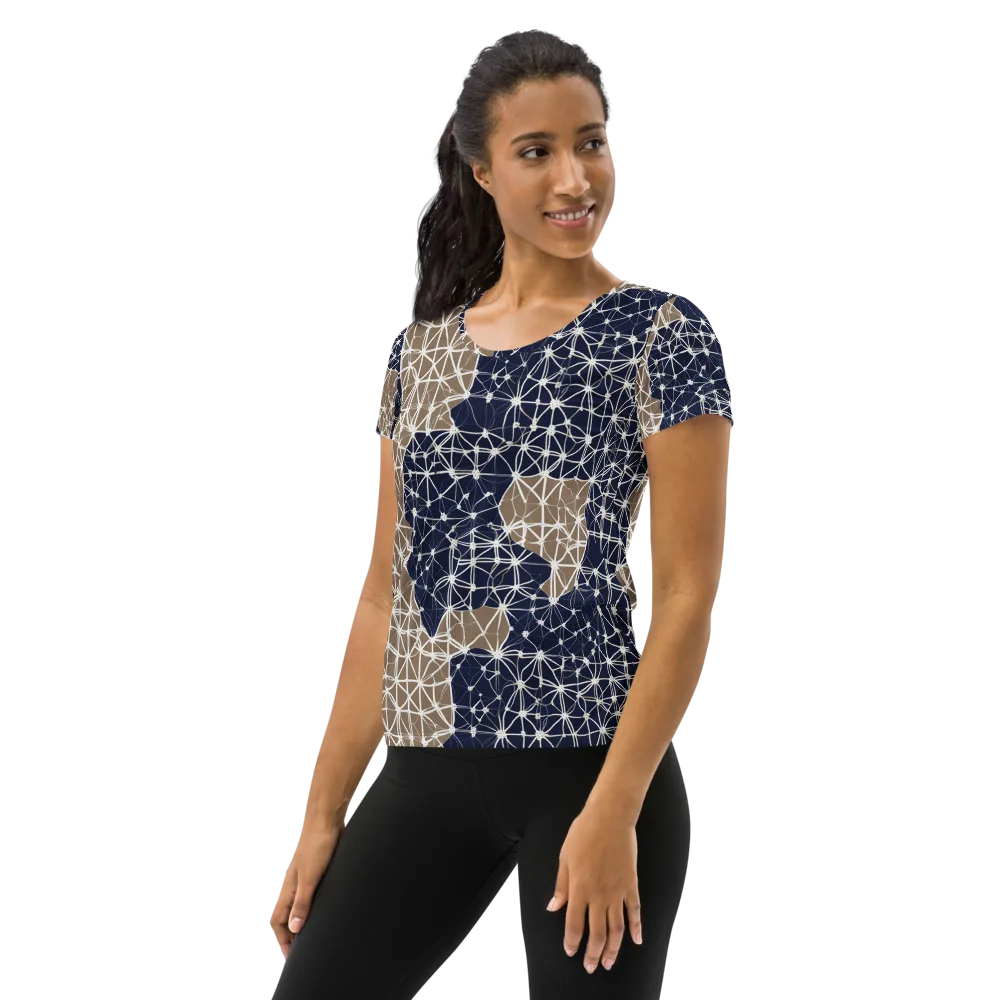 Ivory Interlace on Women's Athletic T-Shirt — Left