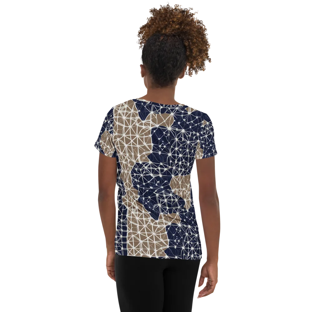 Ivory Interlace on Women's Athletic T-Shirt — Back