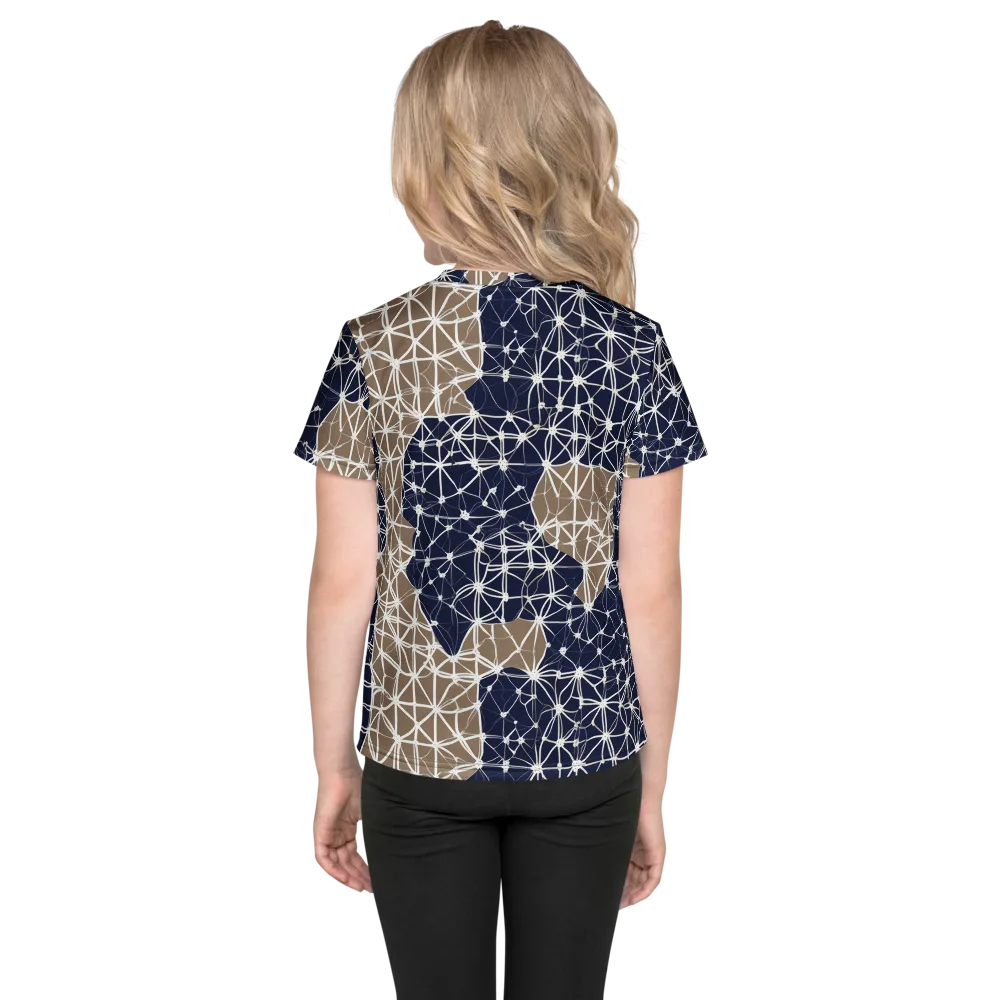 Ivory Interlace on Kids Crew Neck T-Shirt — Back