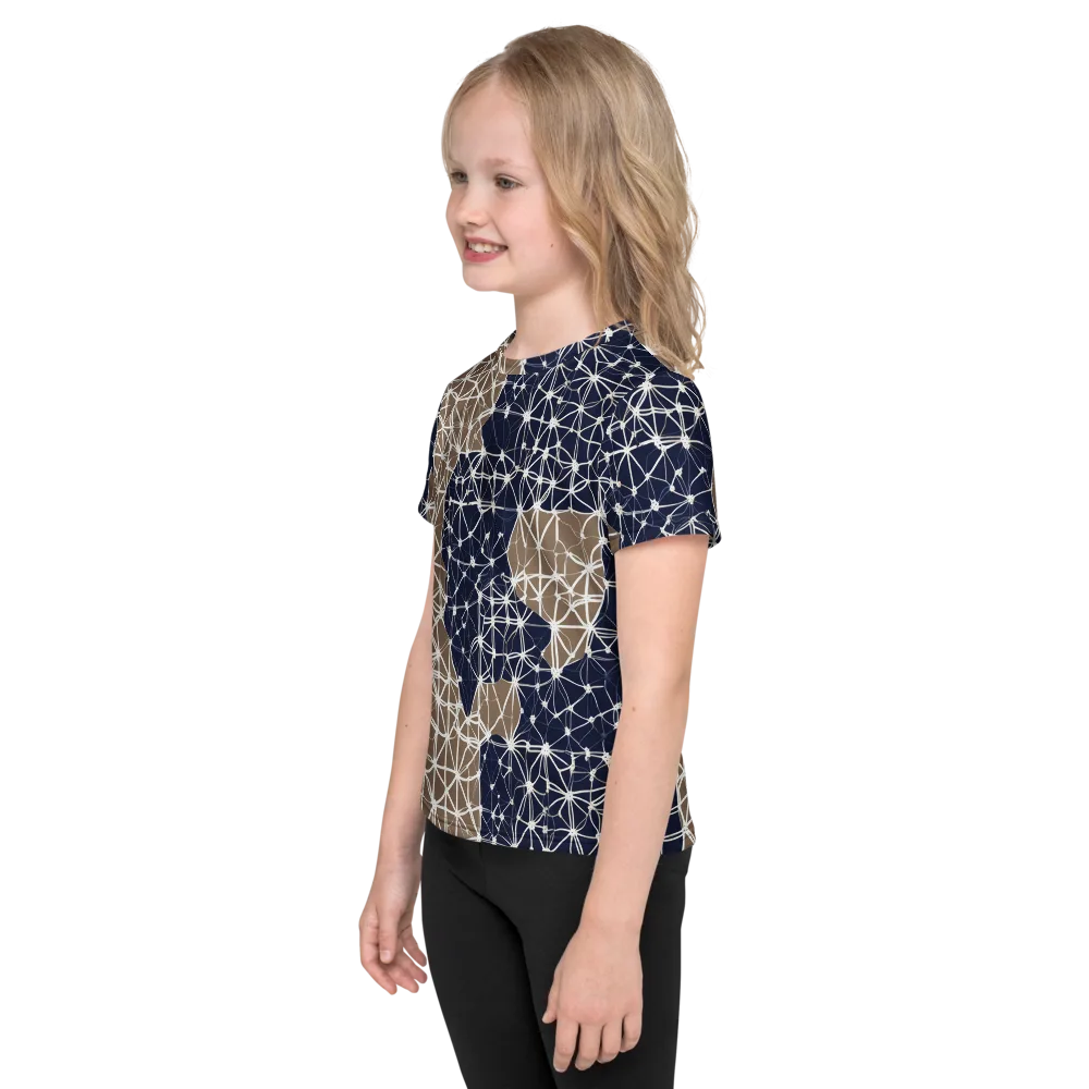 Ivory Interlace on Kids Crew Neck T-Shirt — Left