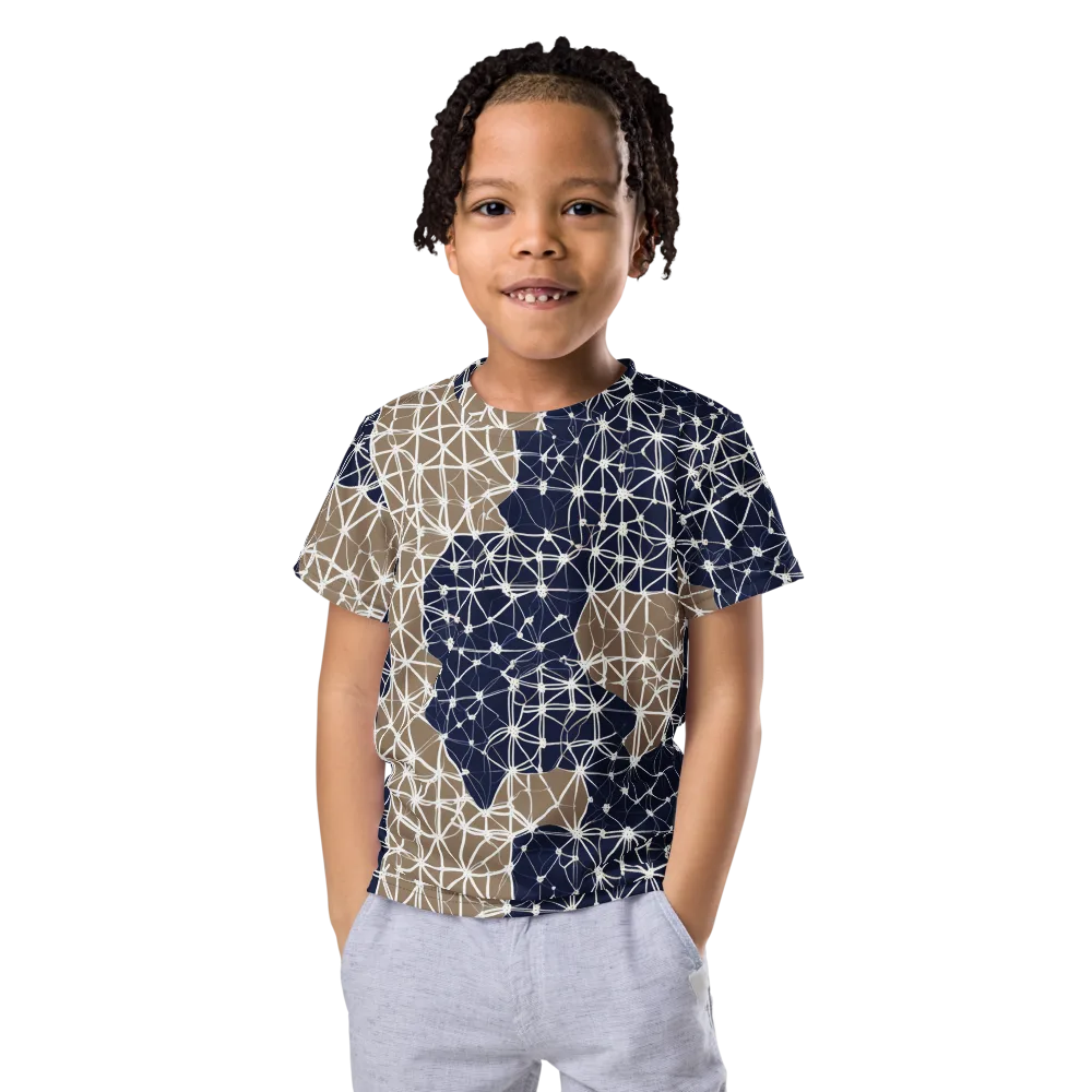 Ivory Interlace on Kids Crew Neck T-Shirt — Front