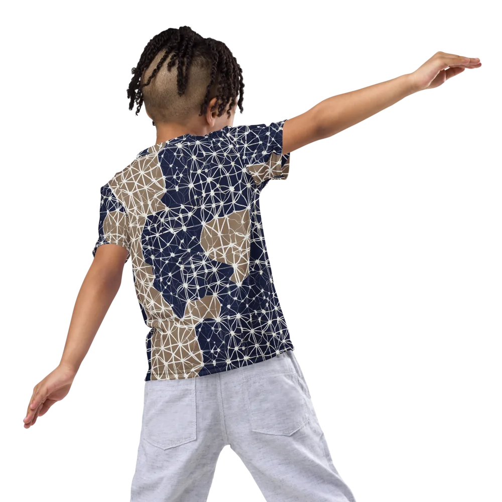 Ivory Interlace on Kids Crew Neck T-Shirt — Back