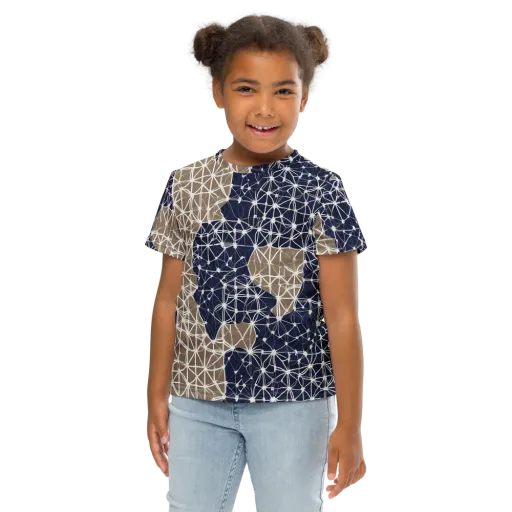 Ivory Interlace on a Kids Crew Neck T-Shirt
