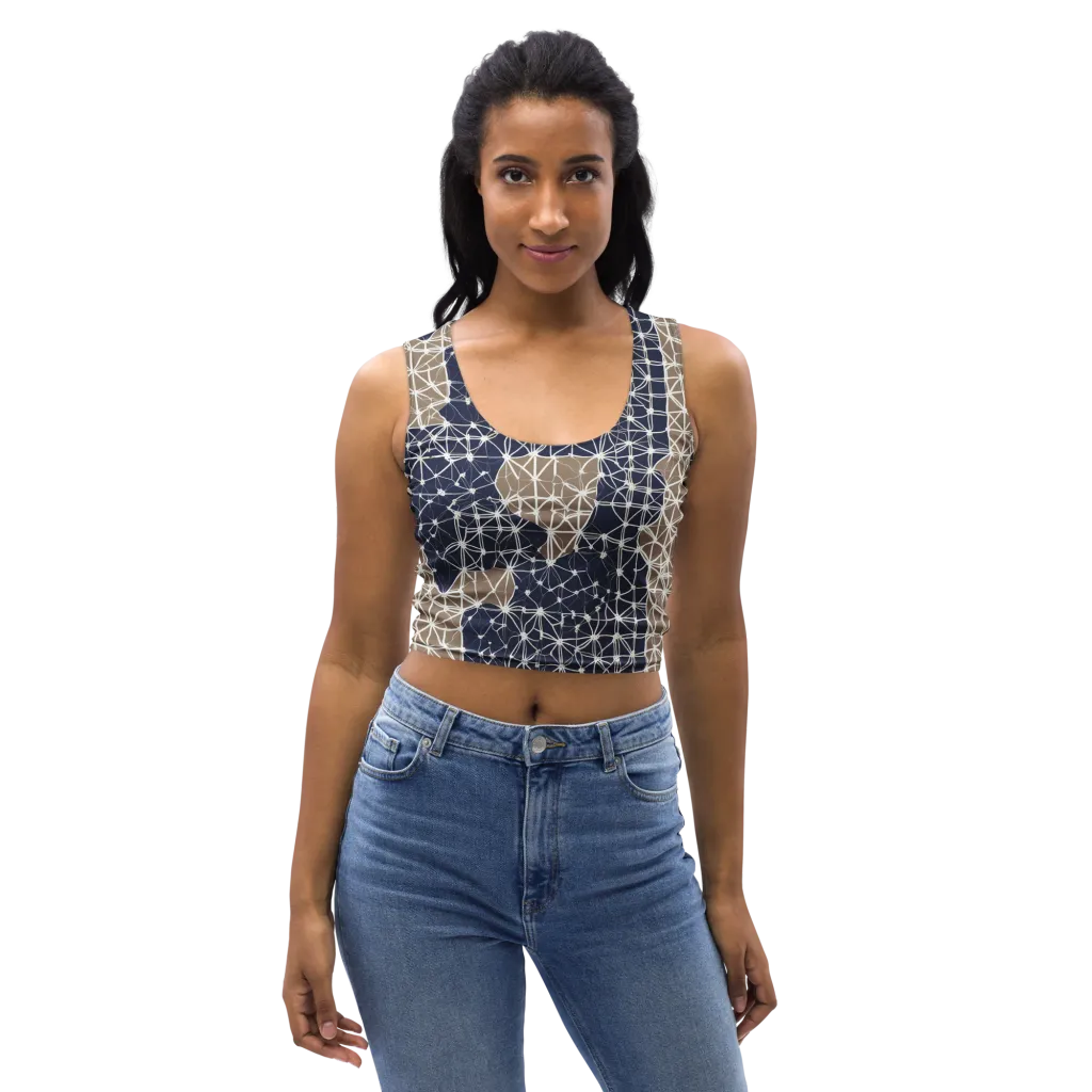 Ivory Interlace on Crop Top — Front