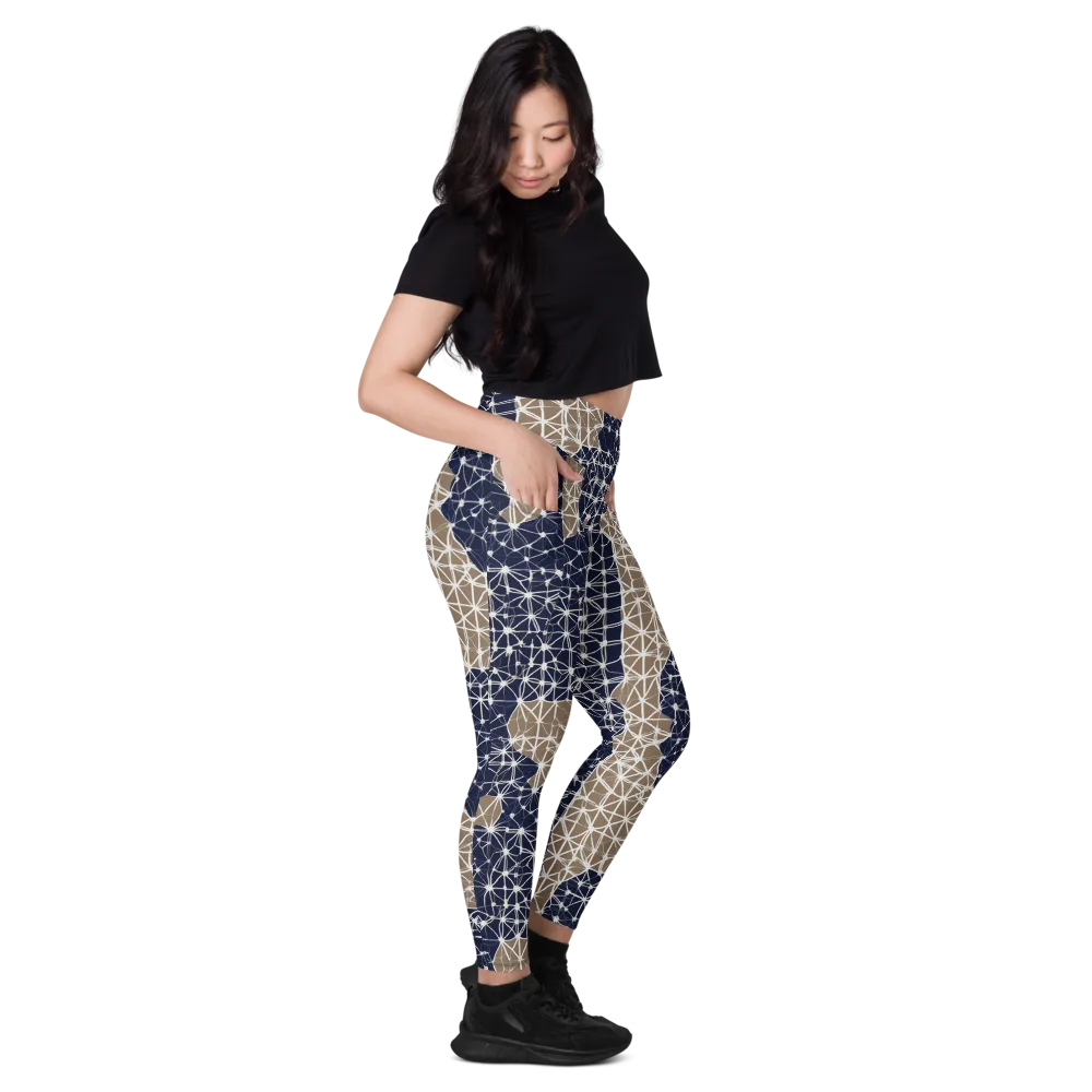 Ivory Interlace on Leggings with Pockets — Right