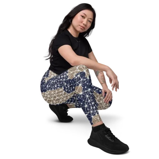 Ivory Interlace on a Leggings with Pockets