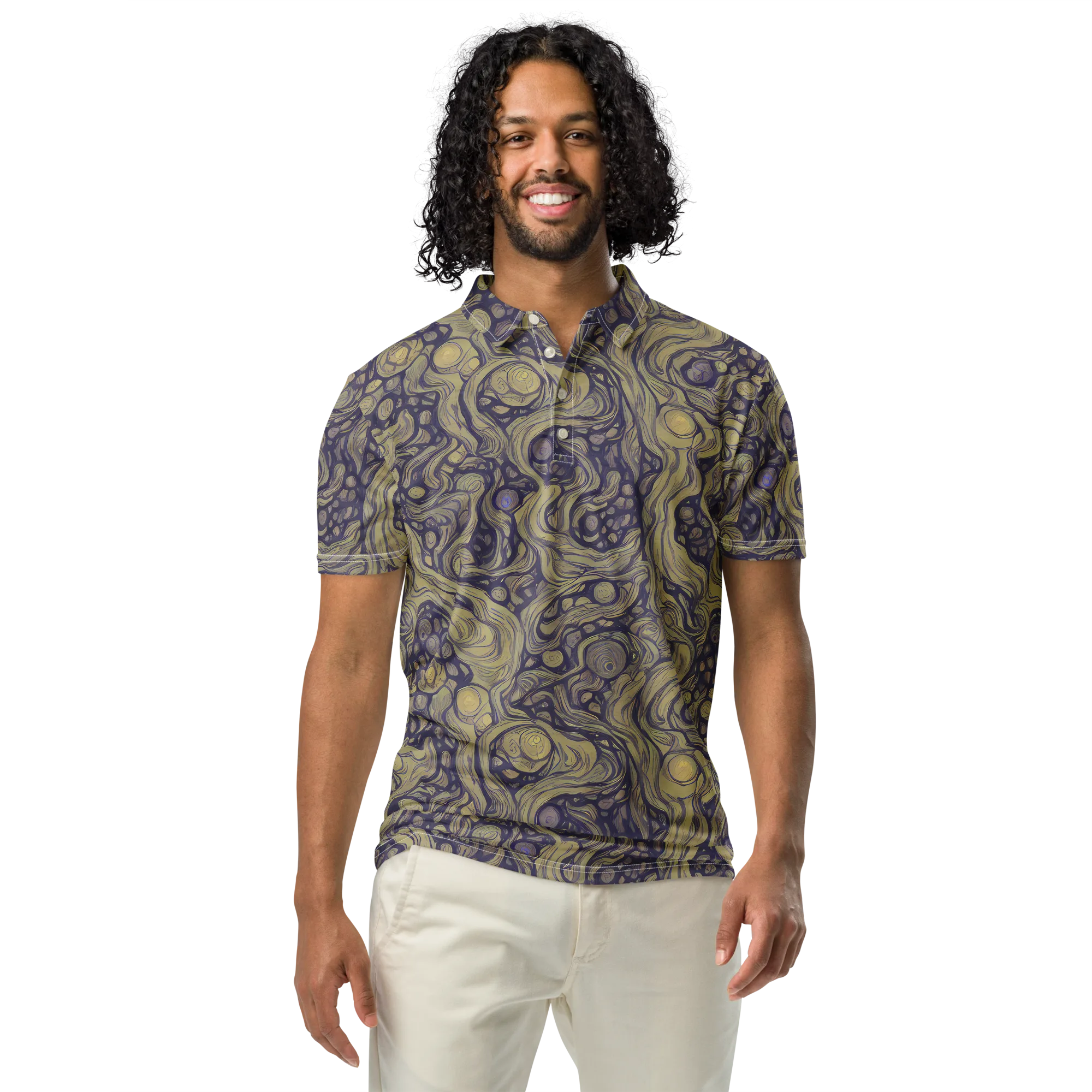Olive Undertow on Men's Slim Fit Polo Shirt — Front