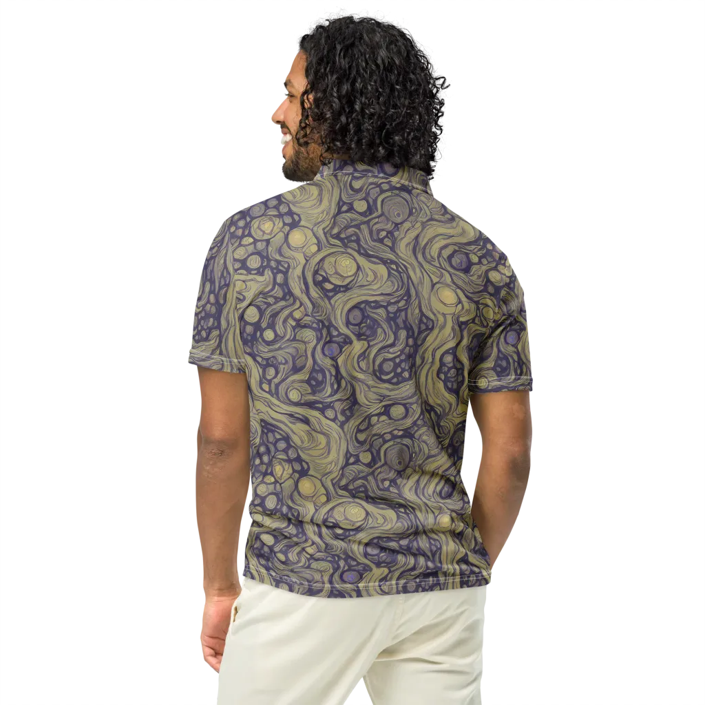 Olive Undertow on Men's Slim Fit Polo Shirt — Back