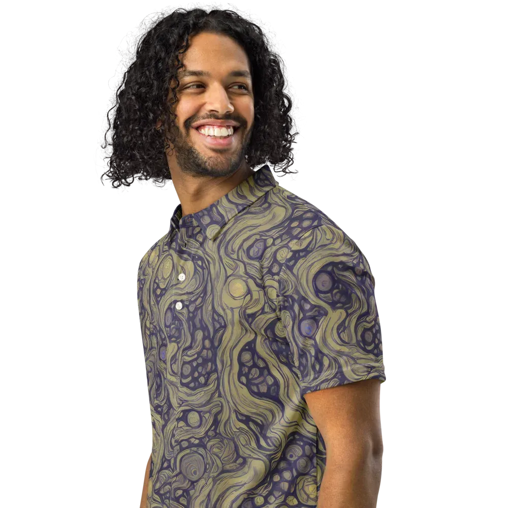 Olive Undertow on Men's Slim Fit Polo Shirt — Left Front