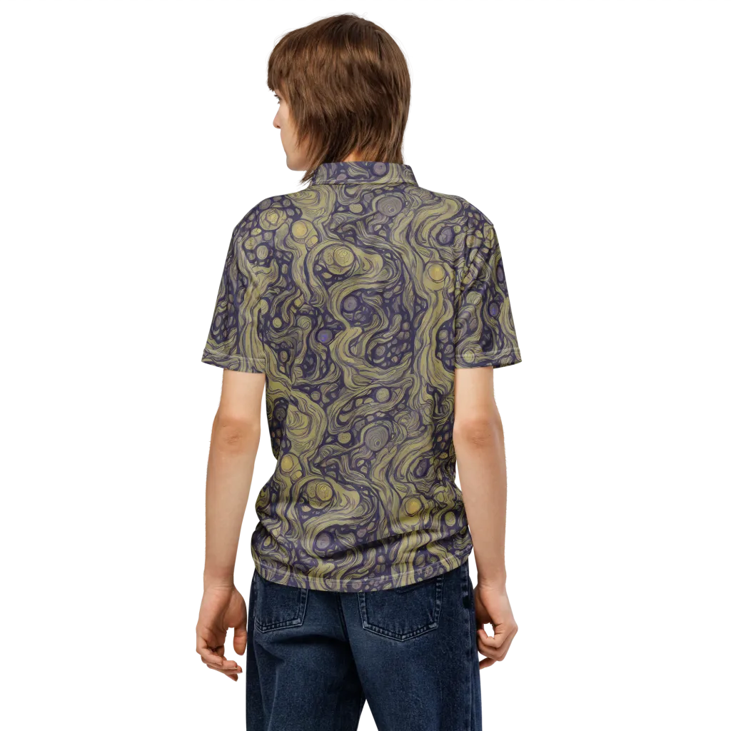 Olive Undertow on Men's Slim Fit Polo Shirt — Back