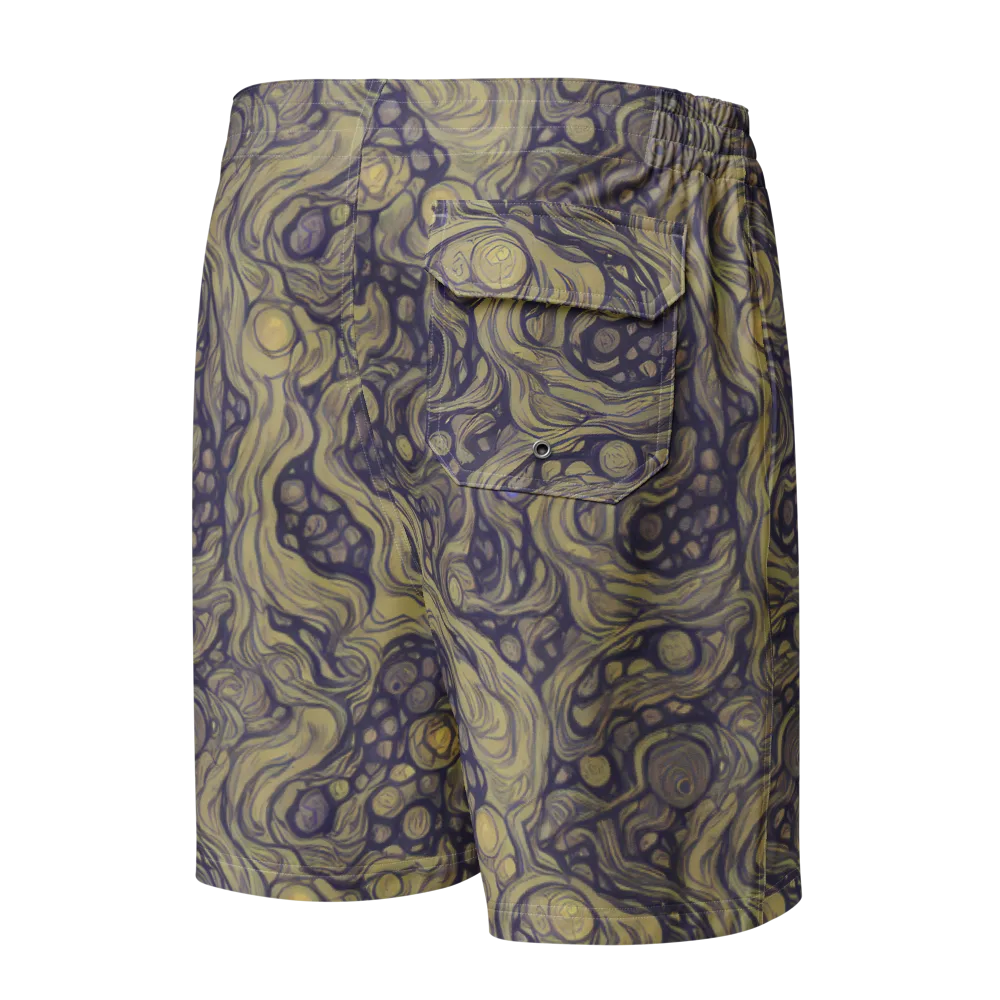 Olive Undertow on Men's Board Shorts — Back