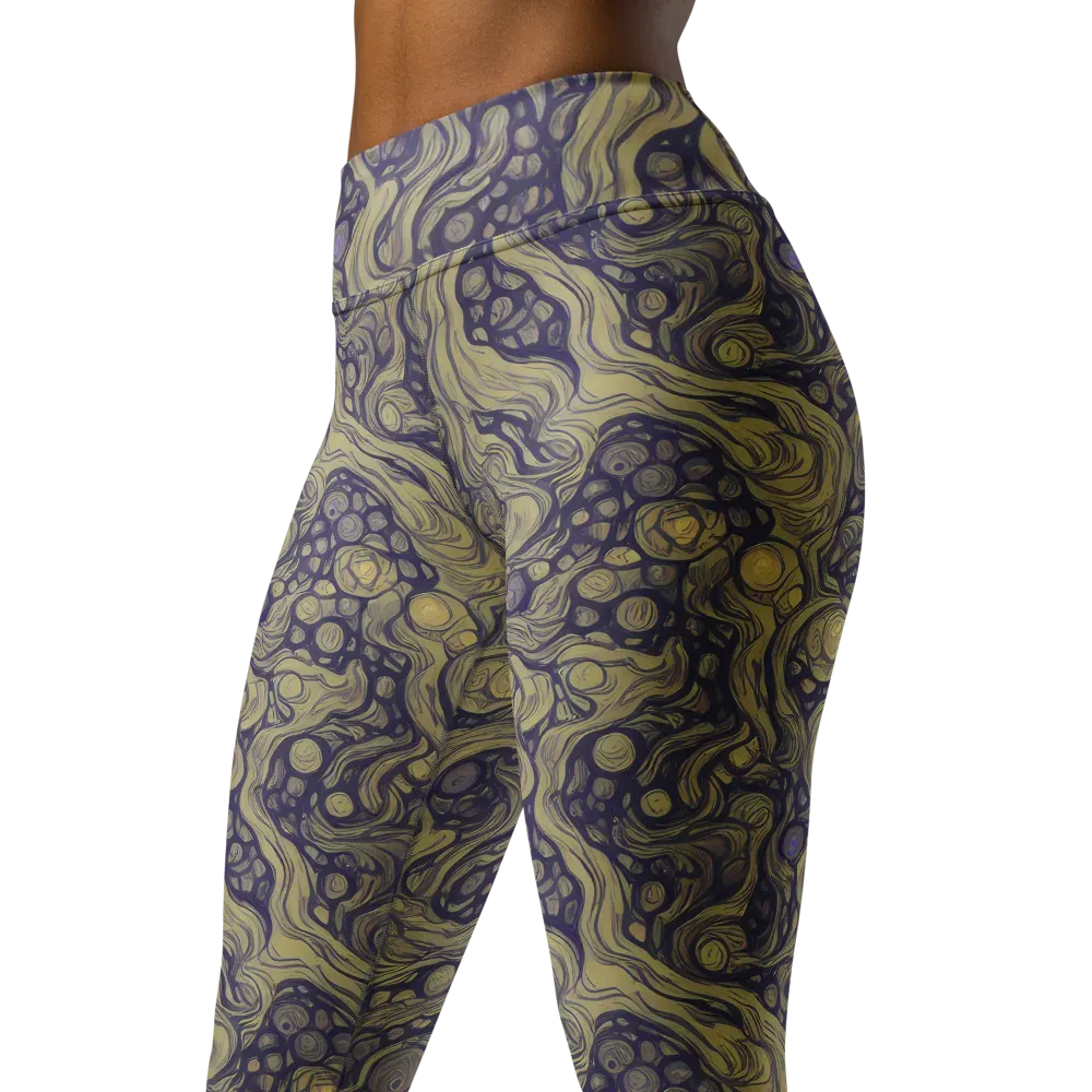 Olive Undertow on Yoga Leggings — Left Front