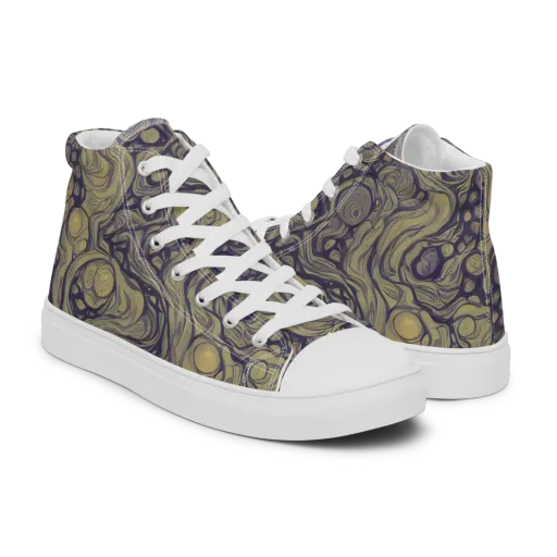 Olive Undertow on a Men's High Top Canvas Shoes