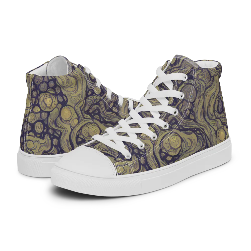 Olive Undertow on Women's High Top Canvas Shoes — Left