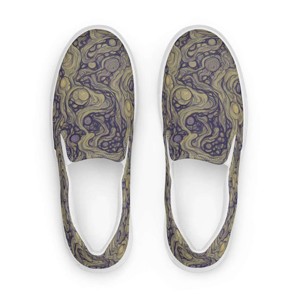Olive Undertow on Men's Slip-On Canvas Shoes — Front