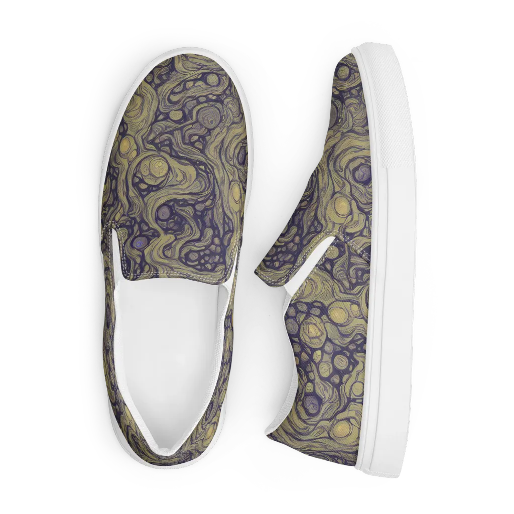 Olive Undertow on Men's Slip-On Canvas Shoes — Front